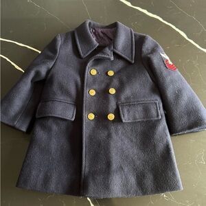 Vintage Navy Blue Kids Peacoat